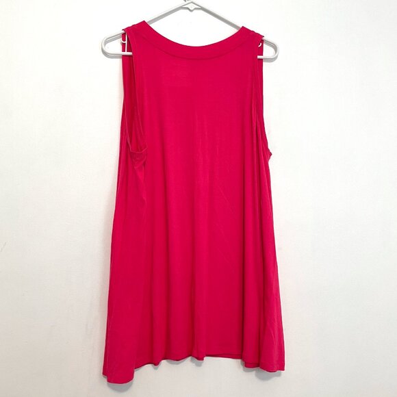 LANE BRYANT Plus Size Solid Pink V-Neck Sleeveless Tunic Swing Tank Top 18 20 2X - Picture 9 of 11